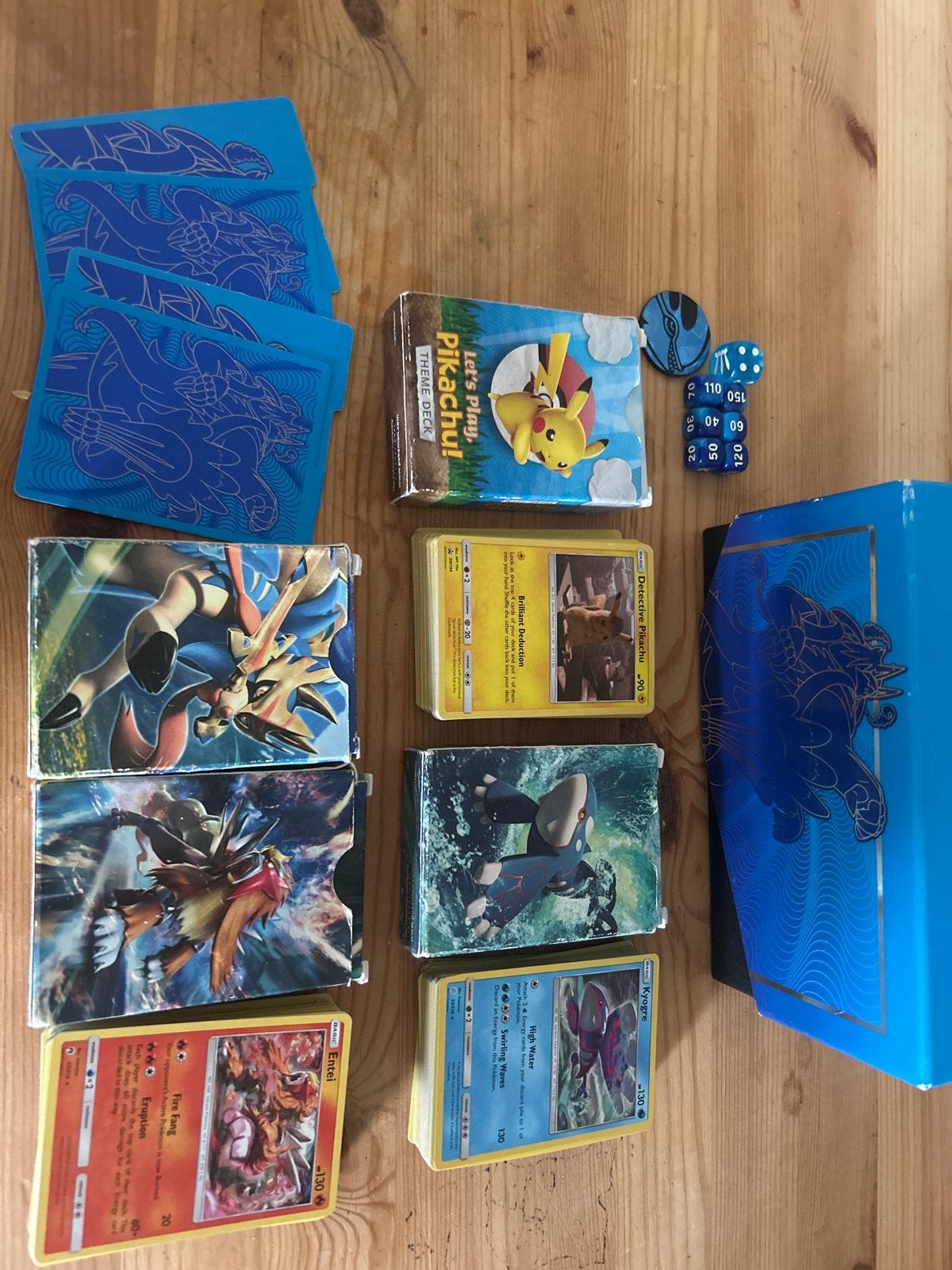 3 Pokémon Decks met Accessoires en Detective Pikachu Promo, Ophalen of Verzenden, Gebruikt, Speeldeck