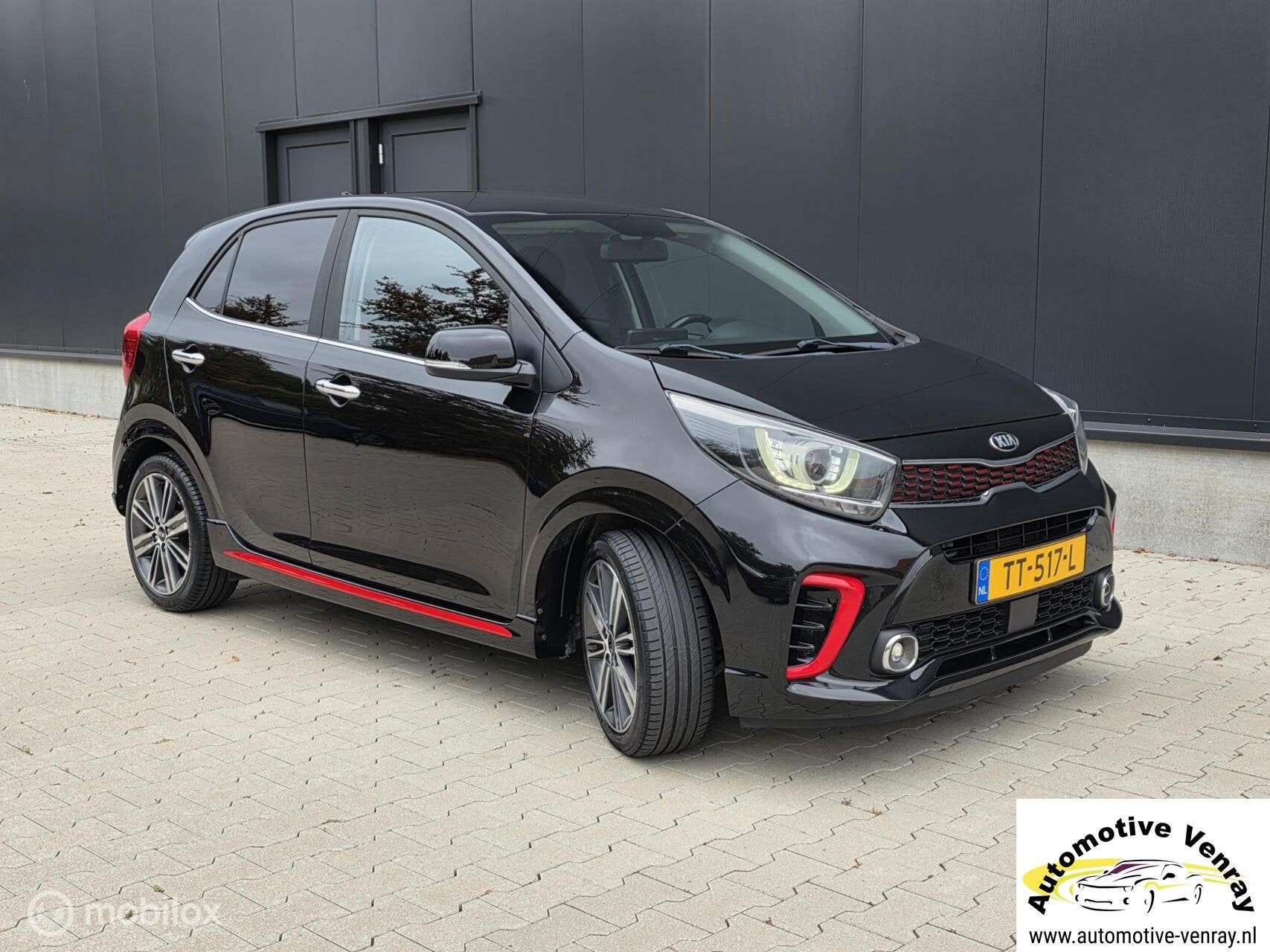 Kia Picanto 1.2 CVVT GT-Line |Navi|Camera|CarPlay|Leder, Voorwielaandrijving, Gebruikt, 4 cilinders, Zwart