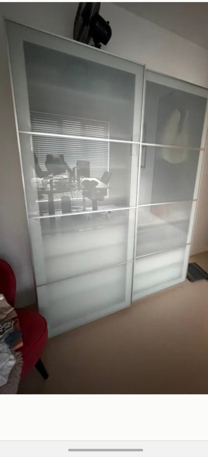 2 IKEA Pax deuren kastdeuren 236 x 150 cm incl. geleiders, Ophalen, 100 tot 150 cm, 200 cm of meer, Glas