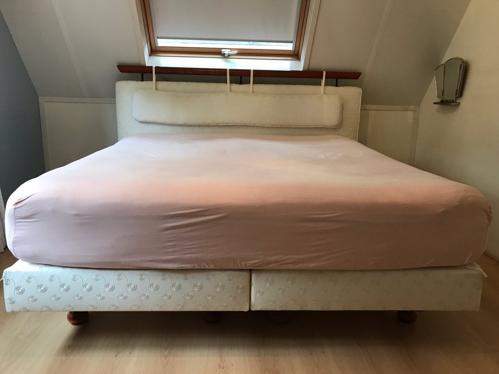 Boxspring Jan de Bouvrie voor zevenslaper, Ophalen, Gebruikt, Wit, Tweepersoons