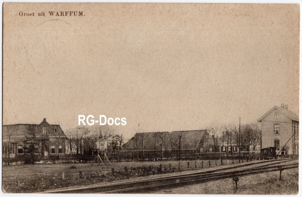 Ansichtkaart Briefkaart Trein Spoorlijn Warffum gezicht 1916, Ophalen of Verzenden, Voor 1920, Gelopen, Groningen