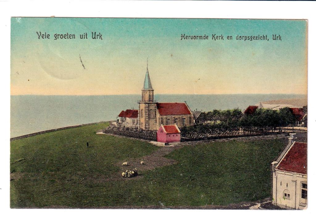 TULPKAART  URK  HERV. KERK, Verzamelen, Ansichtkaarten | Nederland, Verzenden, Voor 1920, Gelopen, Flevoland