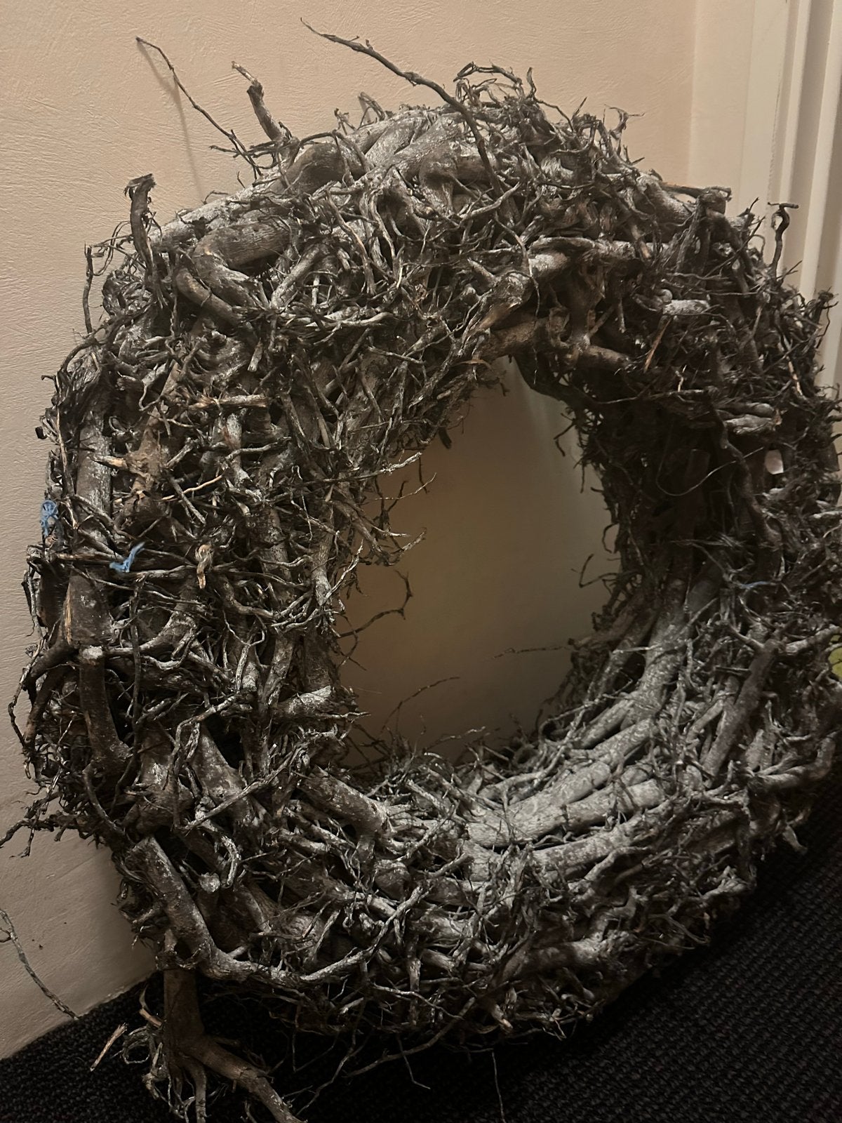 Grote decoratieve krans van natuurlijk materiaal, Ophalen, Krans, Zo goed als nieuw, 70 cm