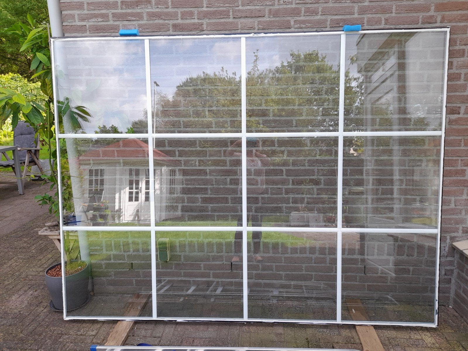 5 prachtige ramen (HR, dubbel glas) met kruisroeden, Ophalen, Gevelraam of Ruit, Gebruikt, 160 cm of meer