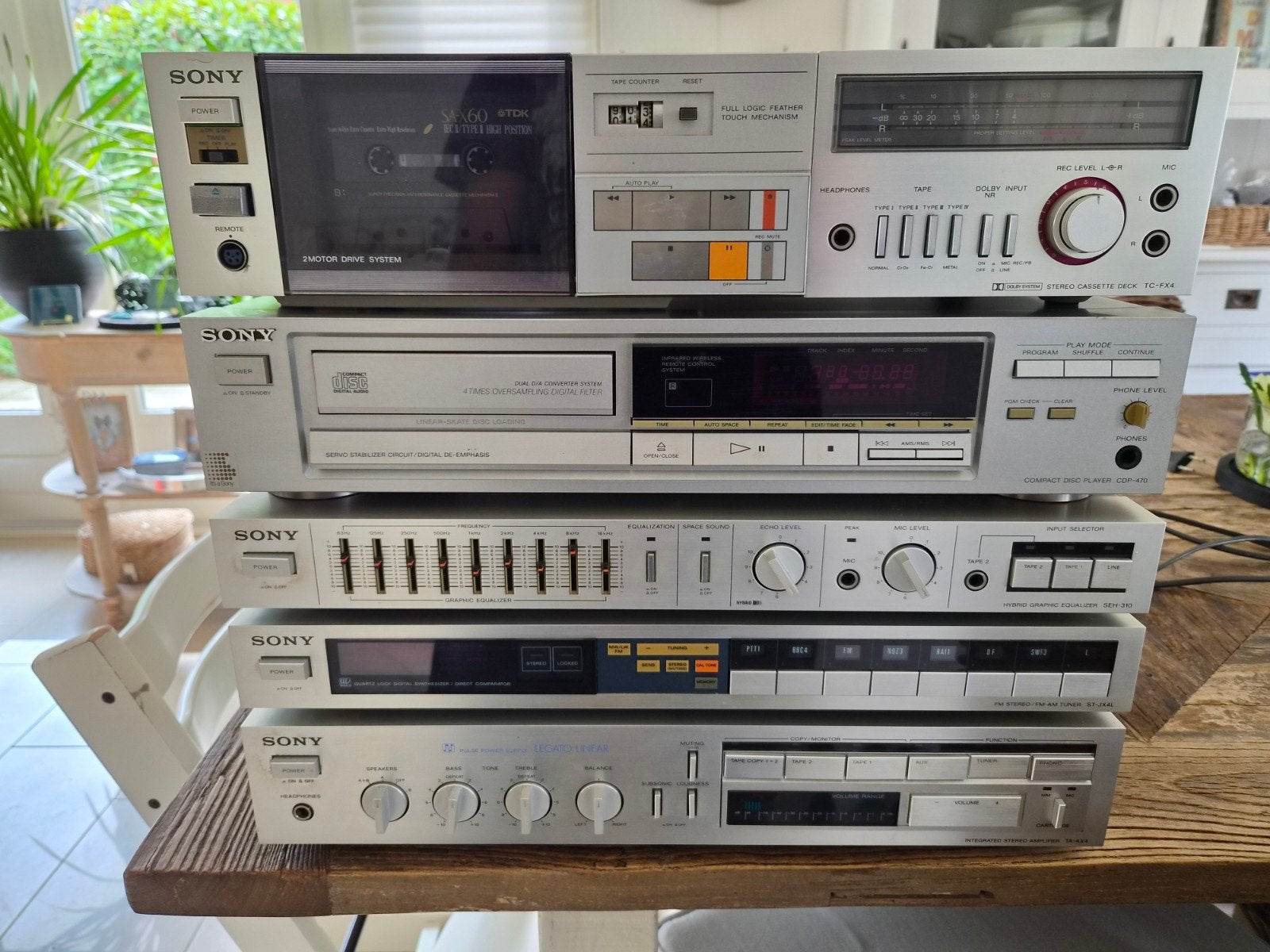 Sony Legato Hifi Set - Cassettedeck, CD, Tuner, Equalizer, Ophalen, Gebruikt, Losse componenten, Cassettedeck