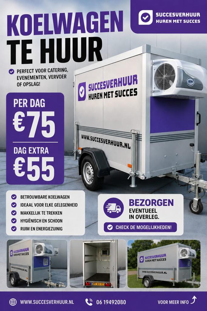 Huren #koelwagen #koelkast #koelaanhanger #verhuur, Ophalen, Zo goed als nieuw, Overige