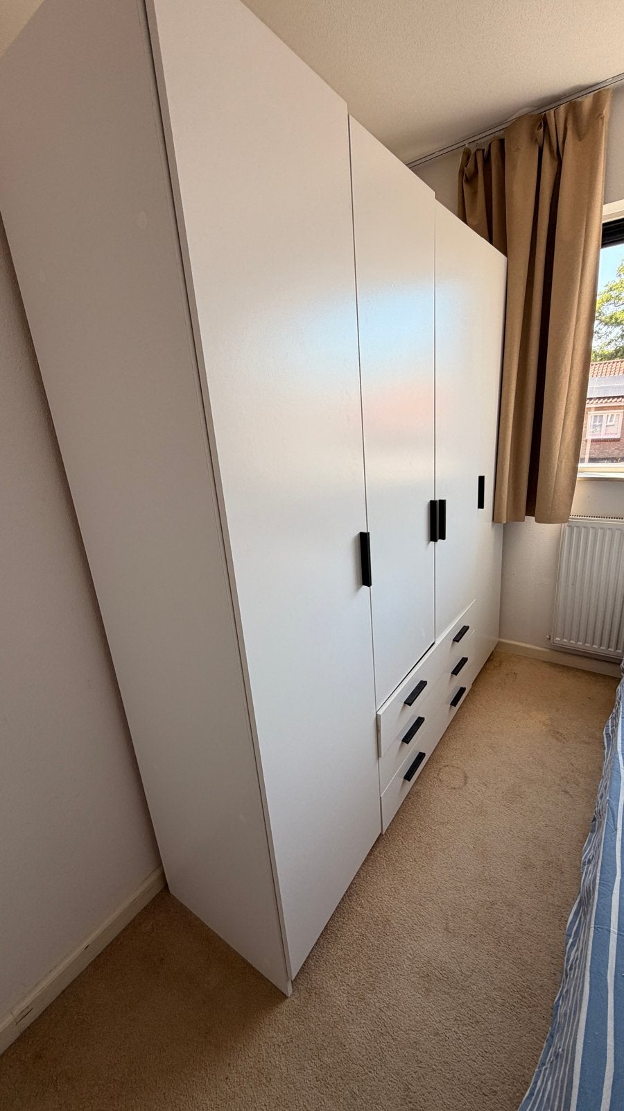 Bed en kast te koop aangeboden, Ophalen, Overige materialen, Gebruikt, 200 cm of meer