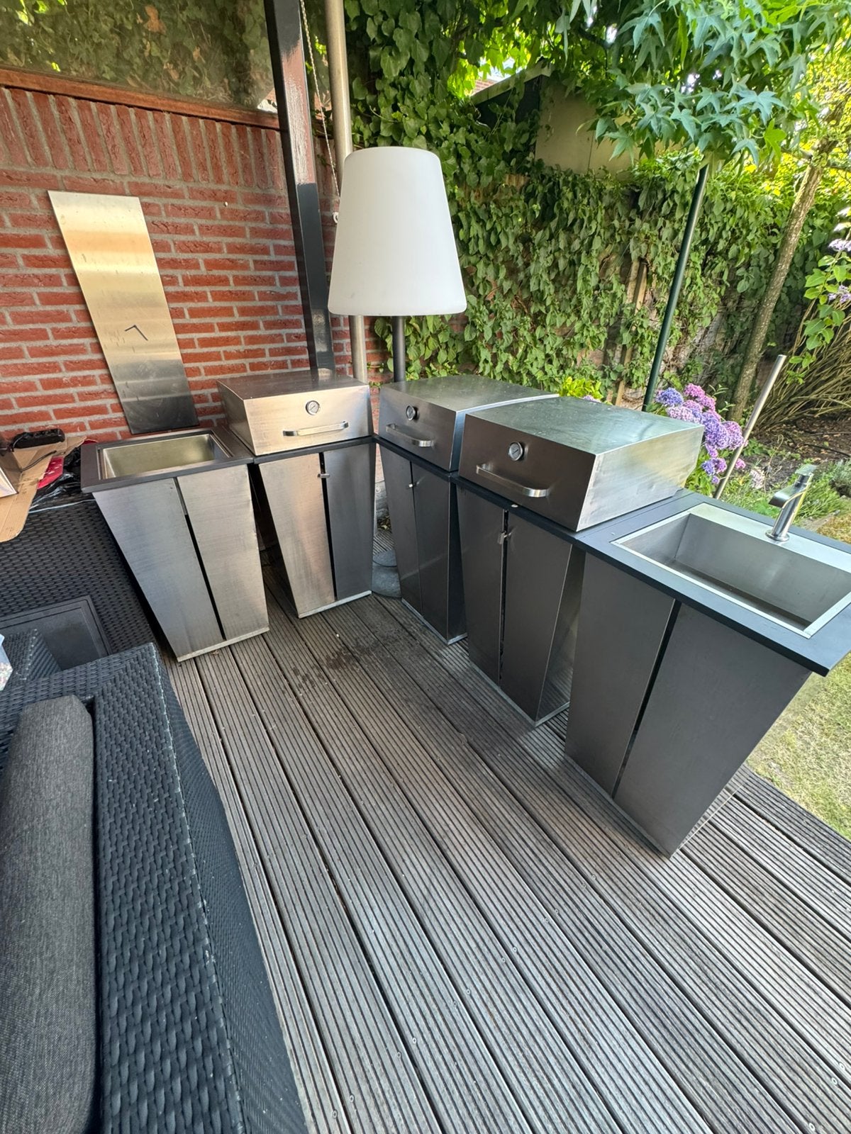 RVS Deense design buitenkeuken, Ophalen, Zo goed als nieuw
