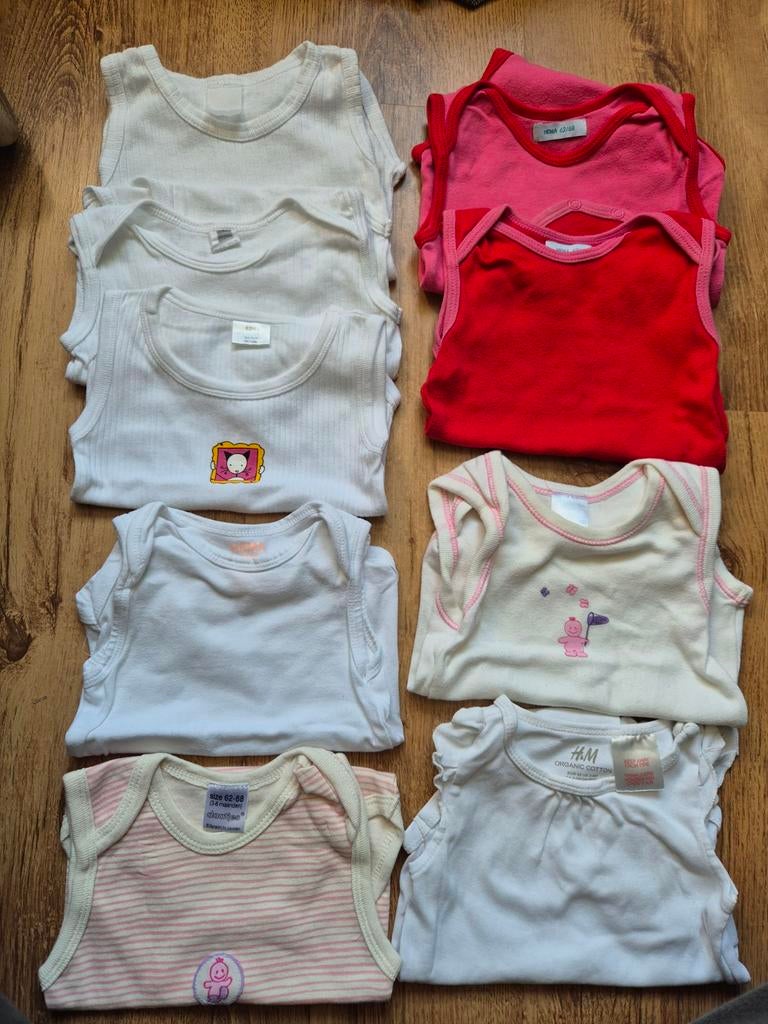 9 mouwloze rompers voor een meisje, maat 62-68, Kinderen en Baby's, Babykleding | Maat 62, Gebruikt, Meisje, Nacht- of Onderkleding