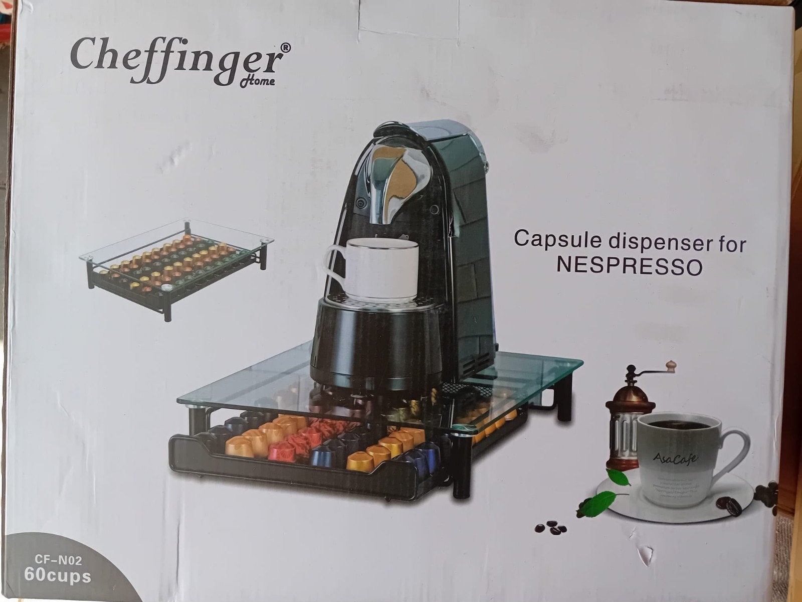 Nieuwe Cheffinger Nespresso capsulehouder - 60 cups, Onbekend, Nieuw, Ophalen of Verzenden, Zwart