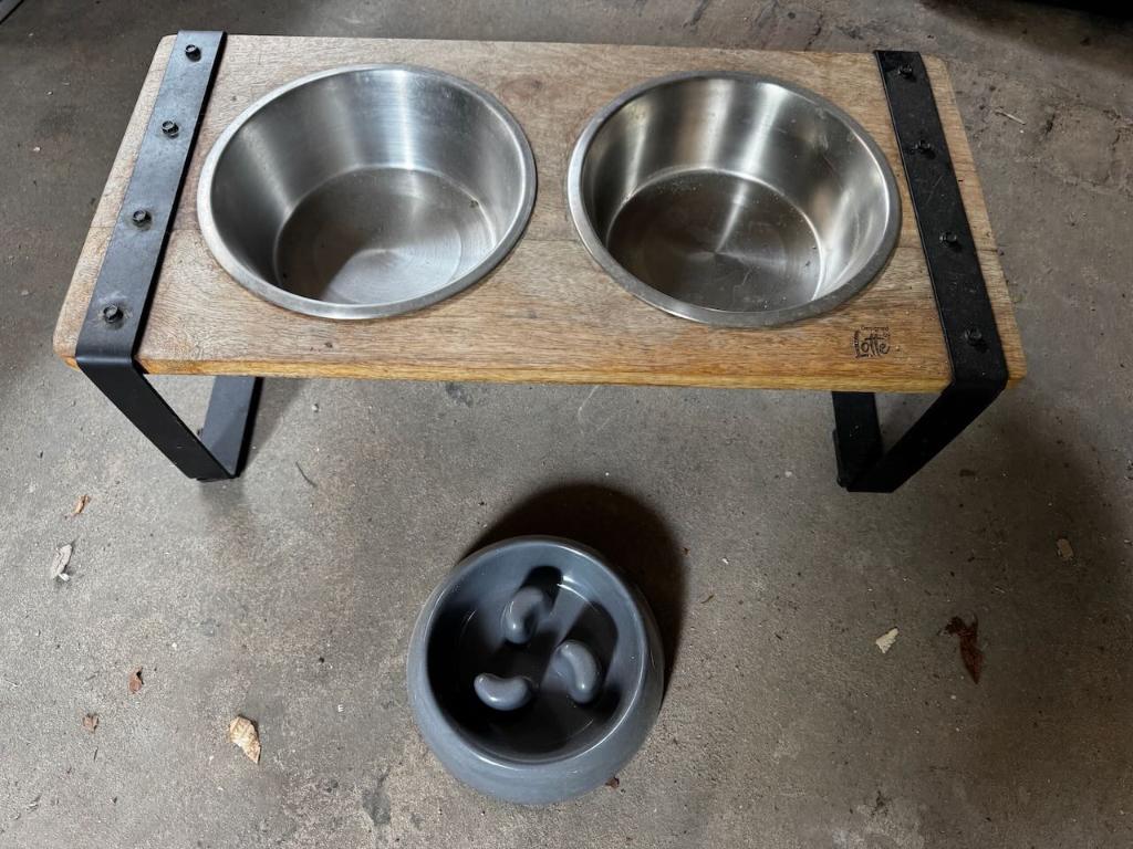 Voerbak hond, verhoogd, Designed bij Lotte, Dieren en Toebehoren, Hondenvoerbakken en Drinkbakken, Ophalen, Anti-schrok, Gebruikt