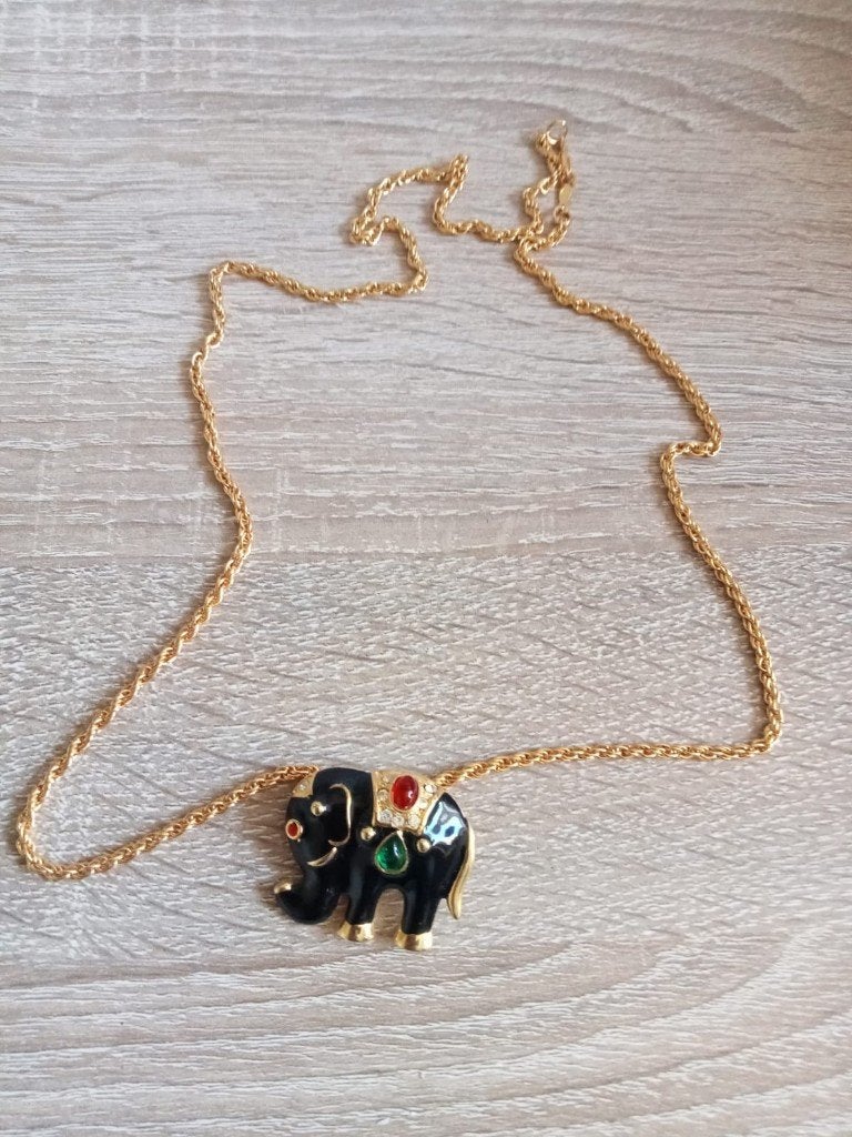 nieuw exclusief verguld collier met olifant hanger, Sieraden, Tassen en Uiterlijk, Kettingen, Ophalen of Verzenden, Nieuw, Goud