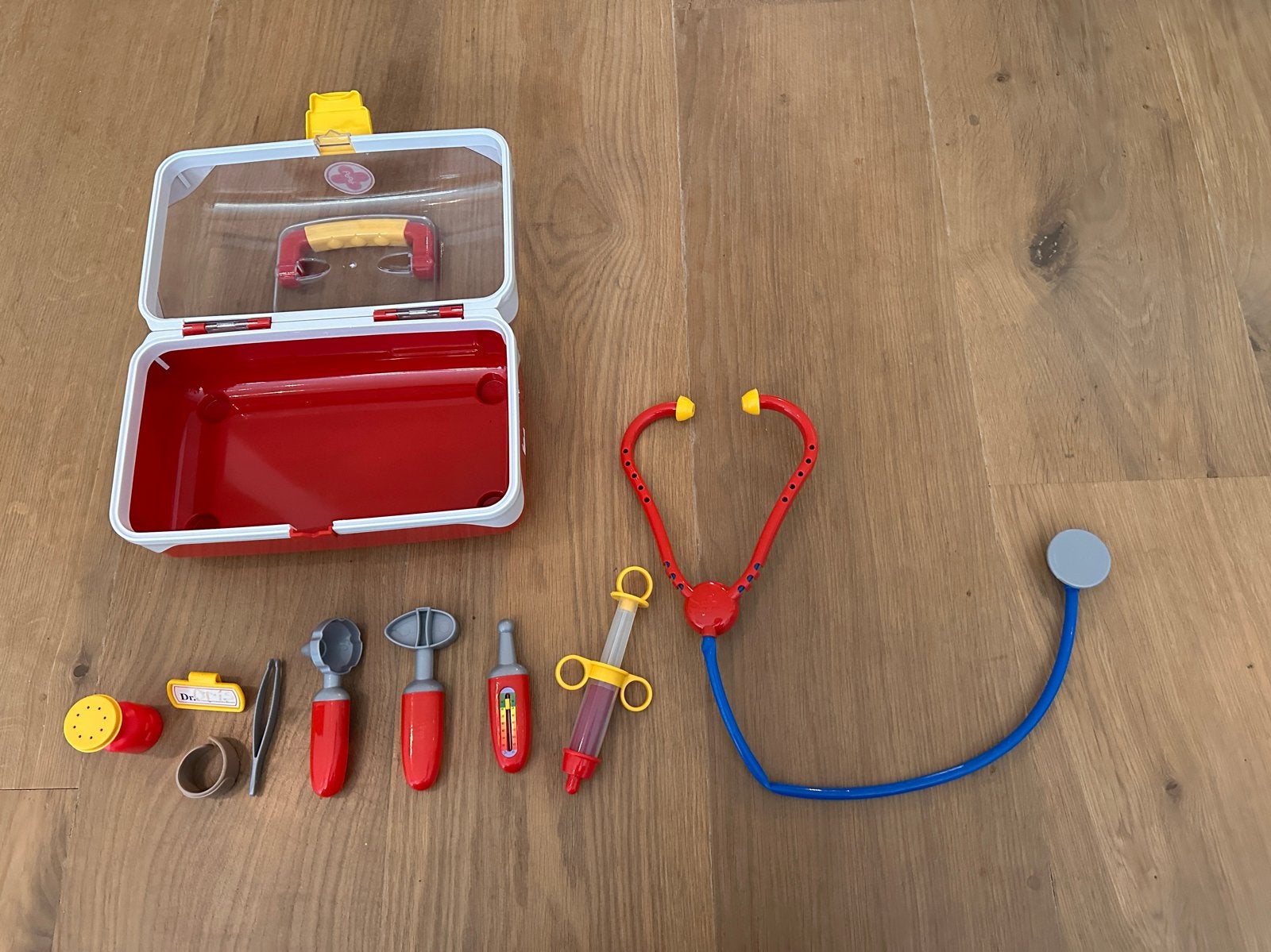 Dokterskoffer met doktersjas en accessoires, Ophalen of Verzenden, Gebruikt, Ontdekken