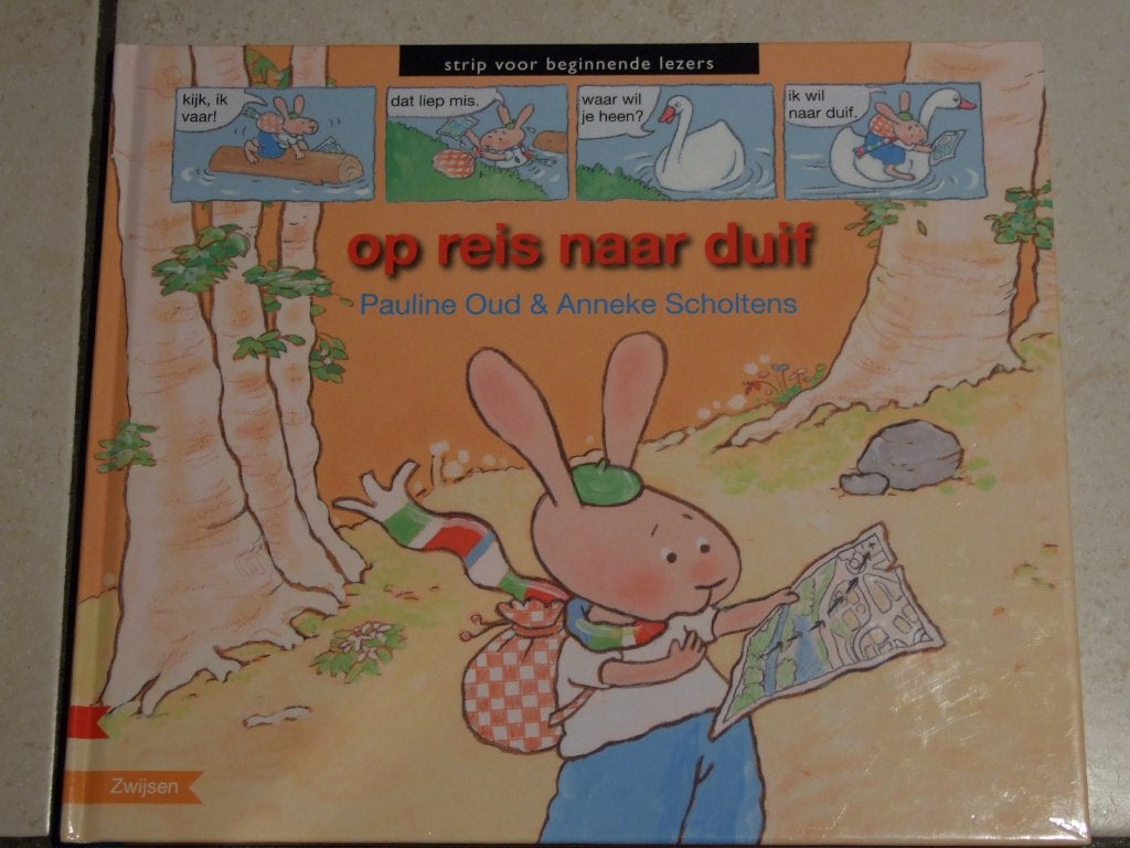 Strip beginnende lezers Op reis naar Duif Pauline Oud AVI M3, Ophalen of Verzenden, Zo goed als nieuw, Fictie algemeen