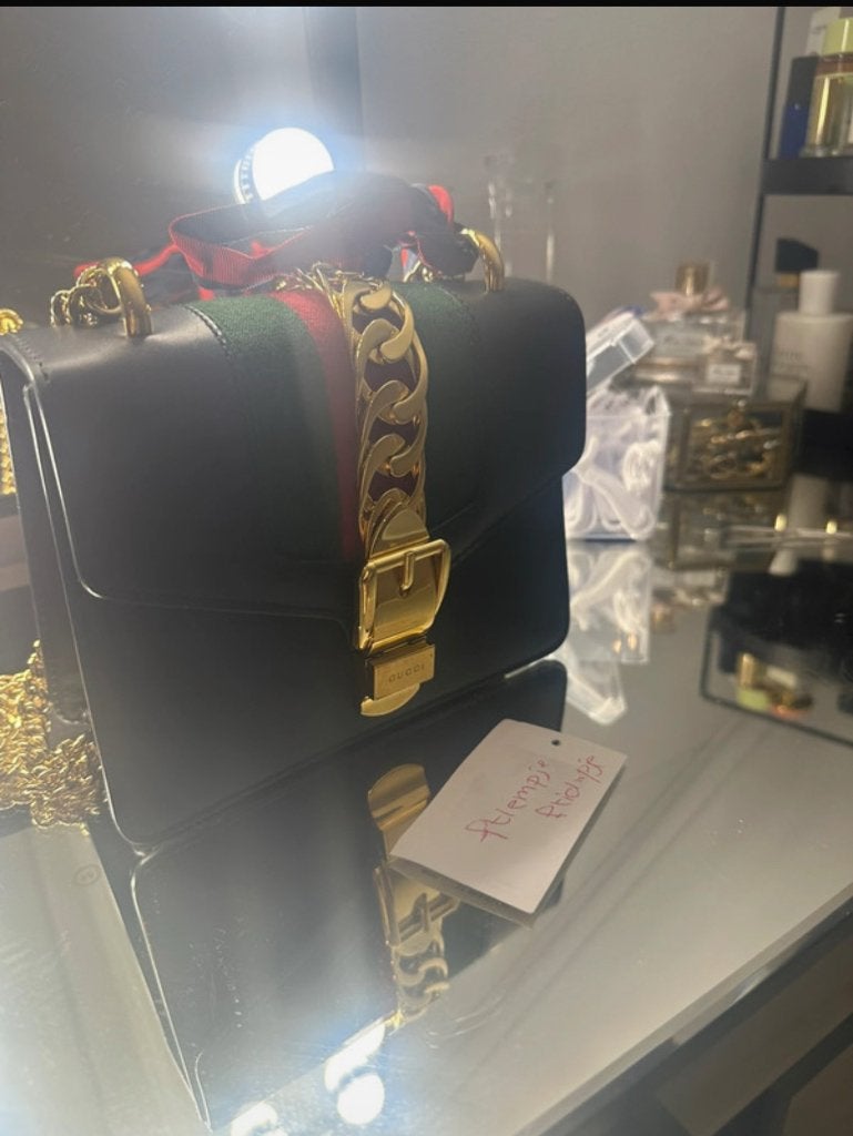 Gucci Sylvie tas, Ophalen of Verzenden, Gebruikt, Zwart, Avondtasje