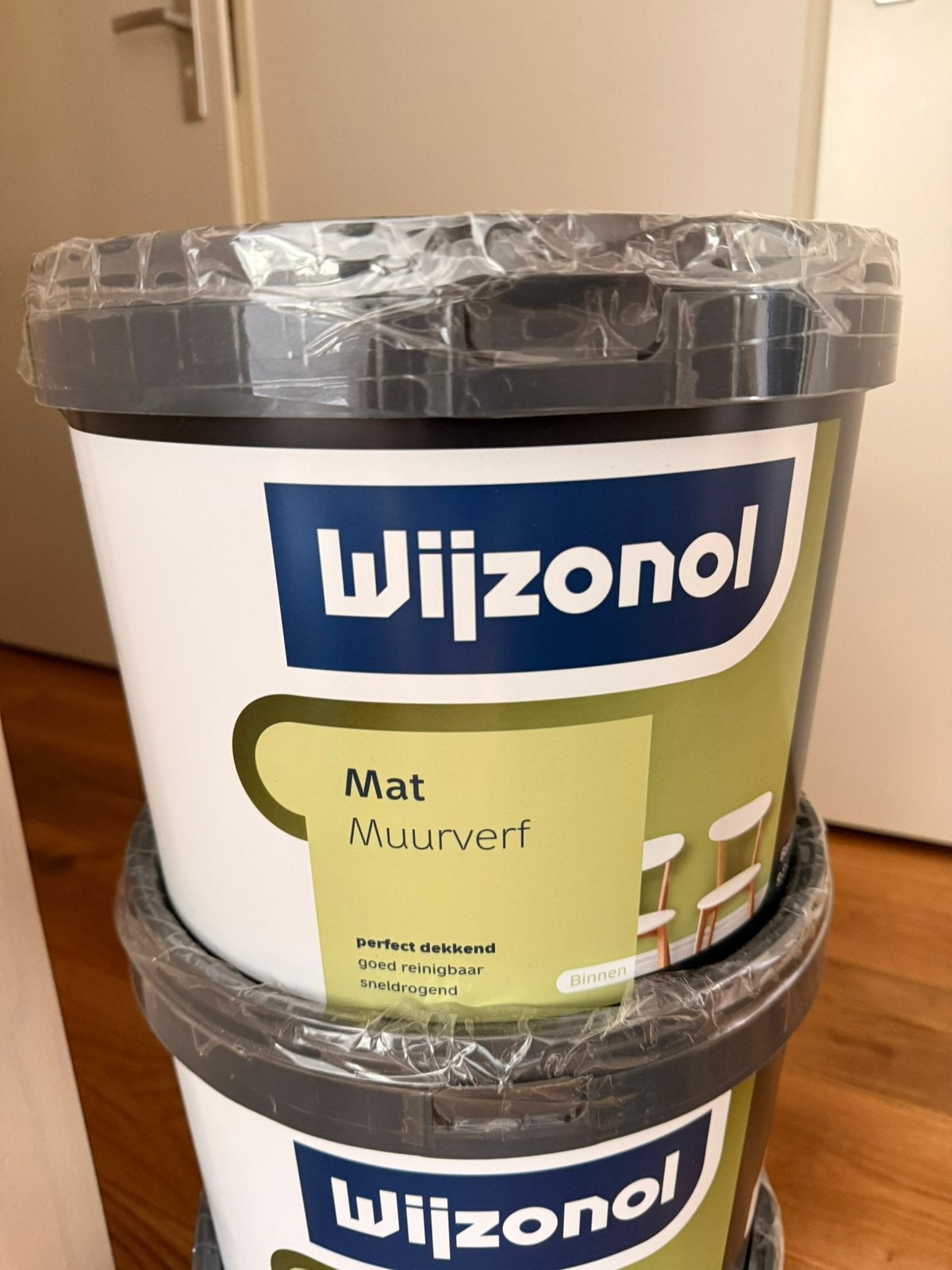 3x NIEUW Wijzonol 9010 muurverf Mat, Ophalen, Zo goed als nieuw, Wit