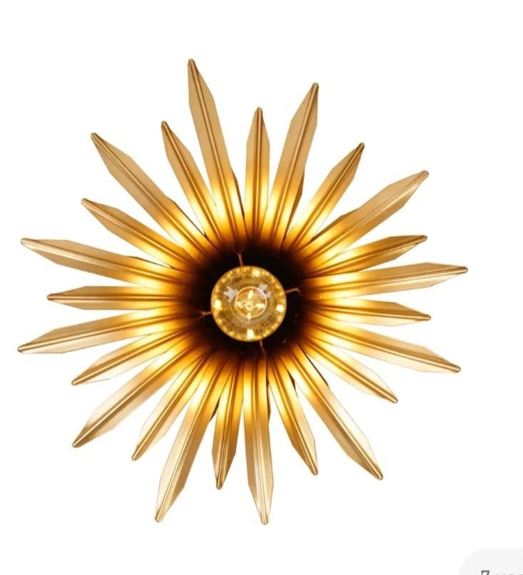 Qazqa Art Deco Zwart Gouden Plafondlamp - Stijlvol Design, Huis en Inrichting, Lampen | Plafondlampen, Ophalen of Verzenden, Nieuw
