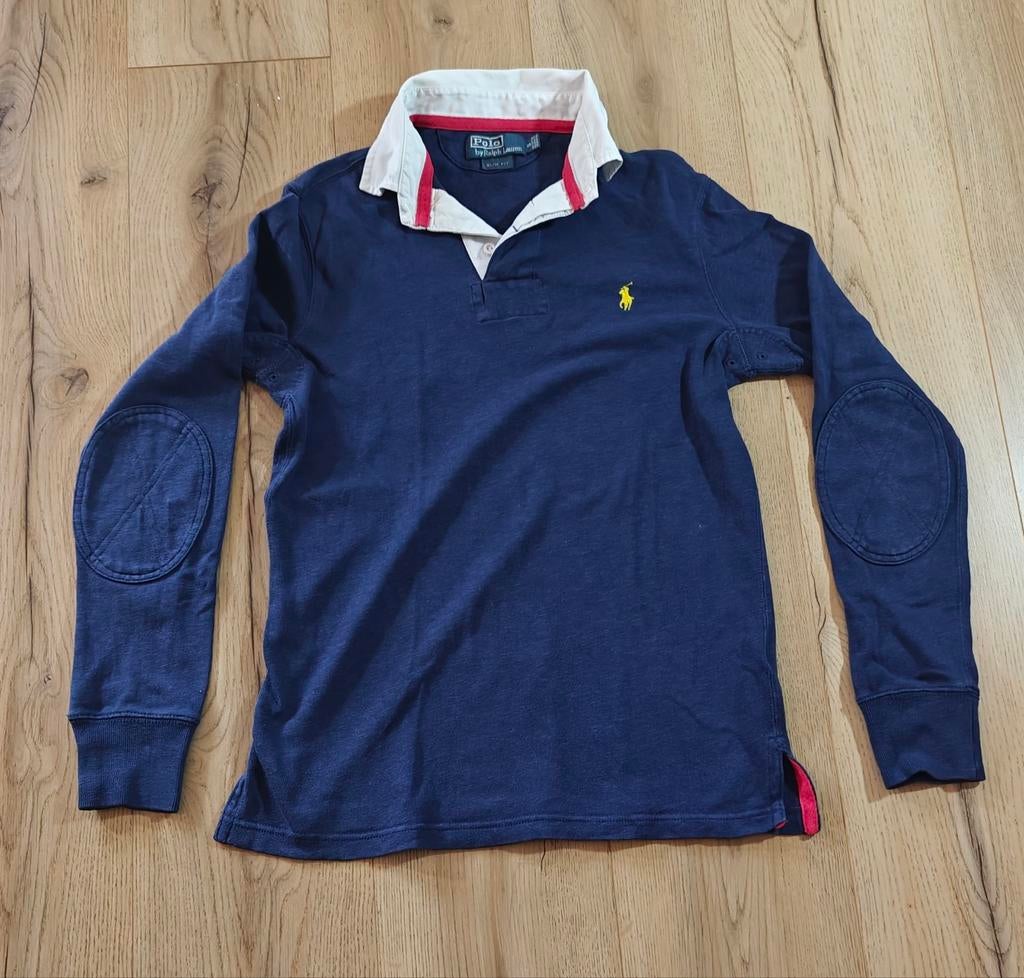 Polo Ralph Lauren rugby shirt blauw maat S, Blauw, Ophalen of Verzenden, Maat 46 (S) of kleiner, Polo Ralph Lauren
