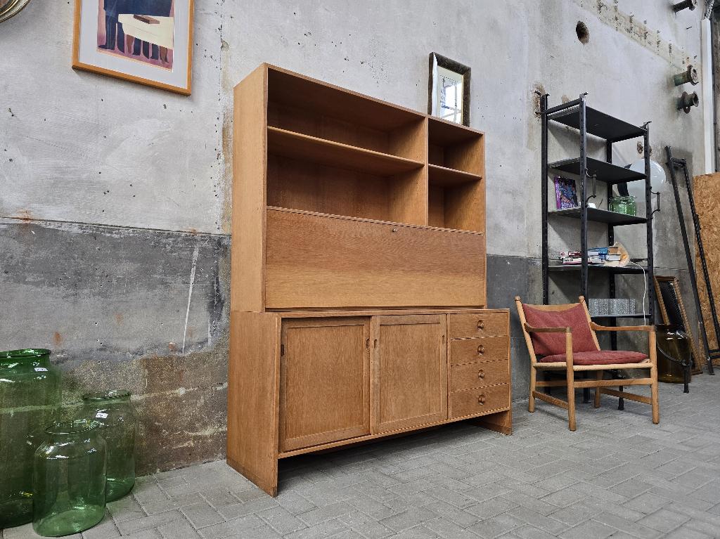 Deens Design Hans Wegner | Licht Eiken Wand Kast Secretaire