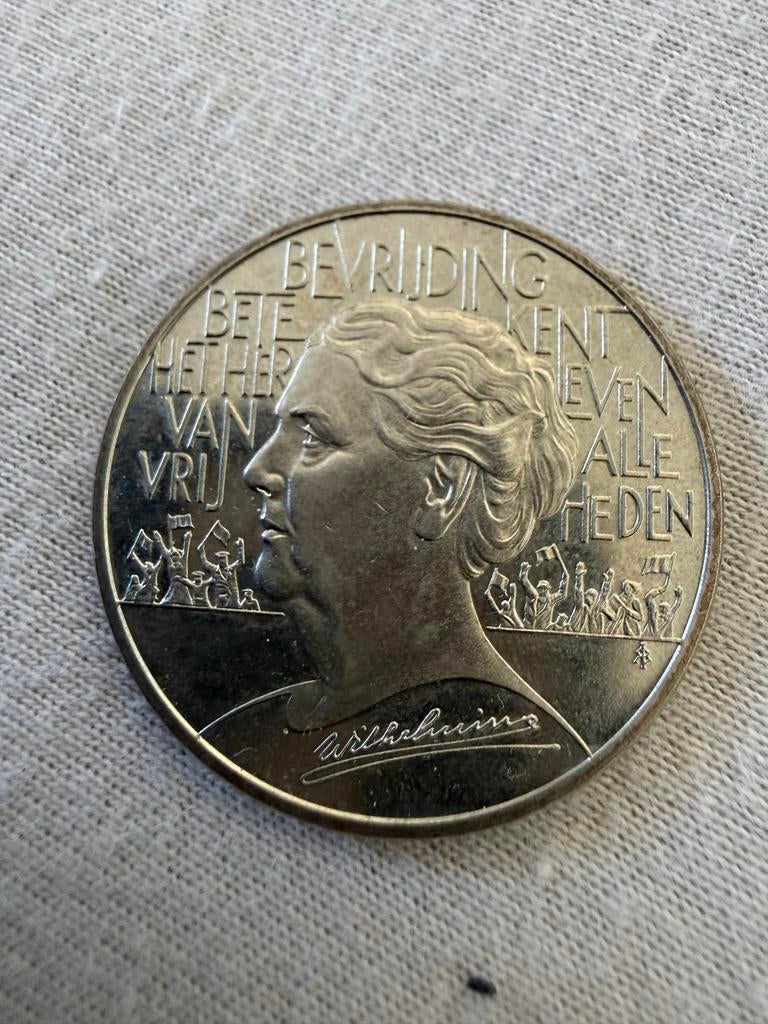 2½ ECU Bevrijdingsmunt Koningin Wilhelmina 1995, Postzegels en Munten, Munten | Nederland, Ophalen of Verzenden, Koningin Wilhelmina