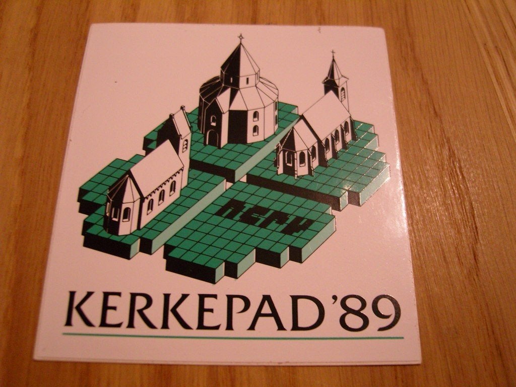 sticker omroep NCRV kerkepad 1989, Ophalen, Zo goed als nieuw