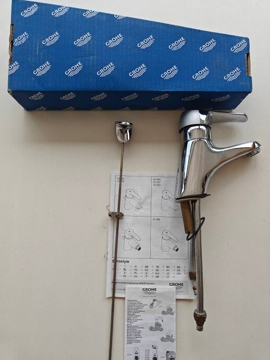 Grohe wastafel mengkraan, Ophalen of Verzenden, Gebruikt, Chroom, Wastafel