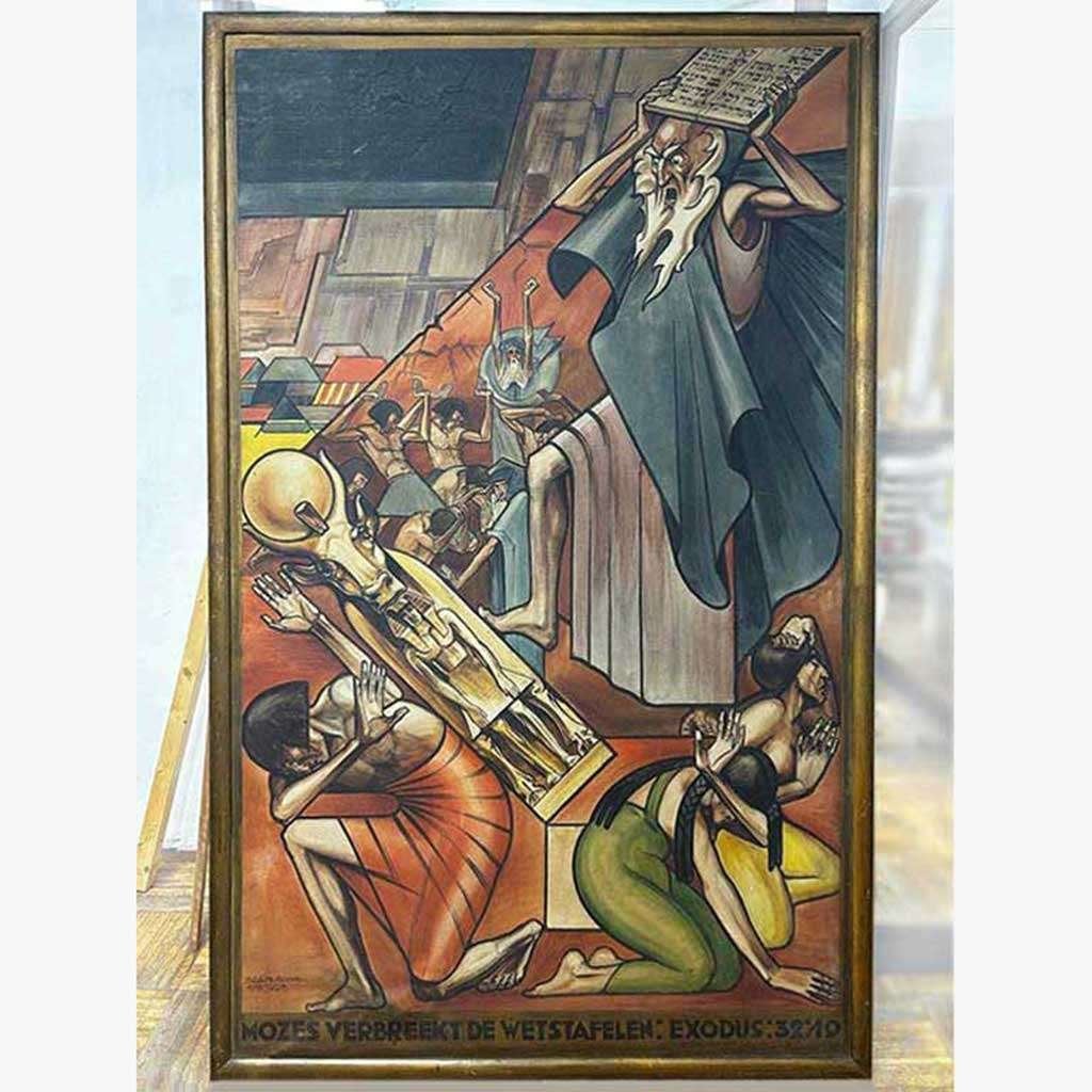 MCA Meischke jr. 180x114 cm groot museaal schilderij 1928 h0, Antiek en Kunst, Kunst | Schilderijen | Klassiek, Ophalen of Verzenden