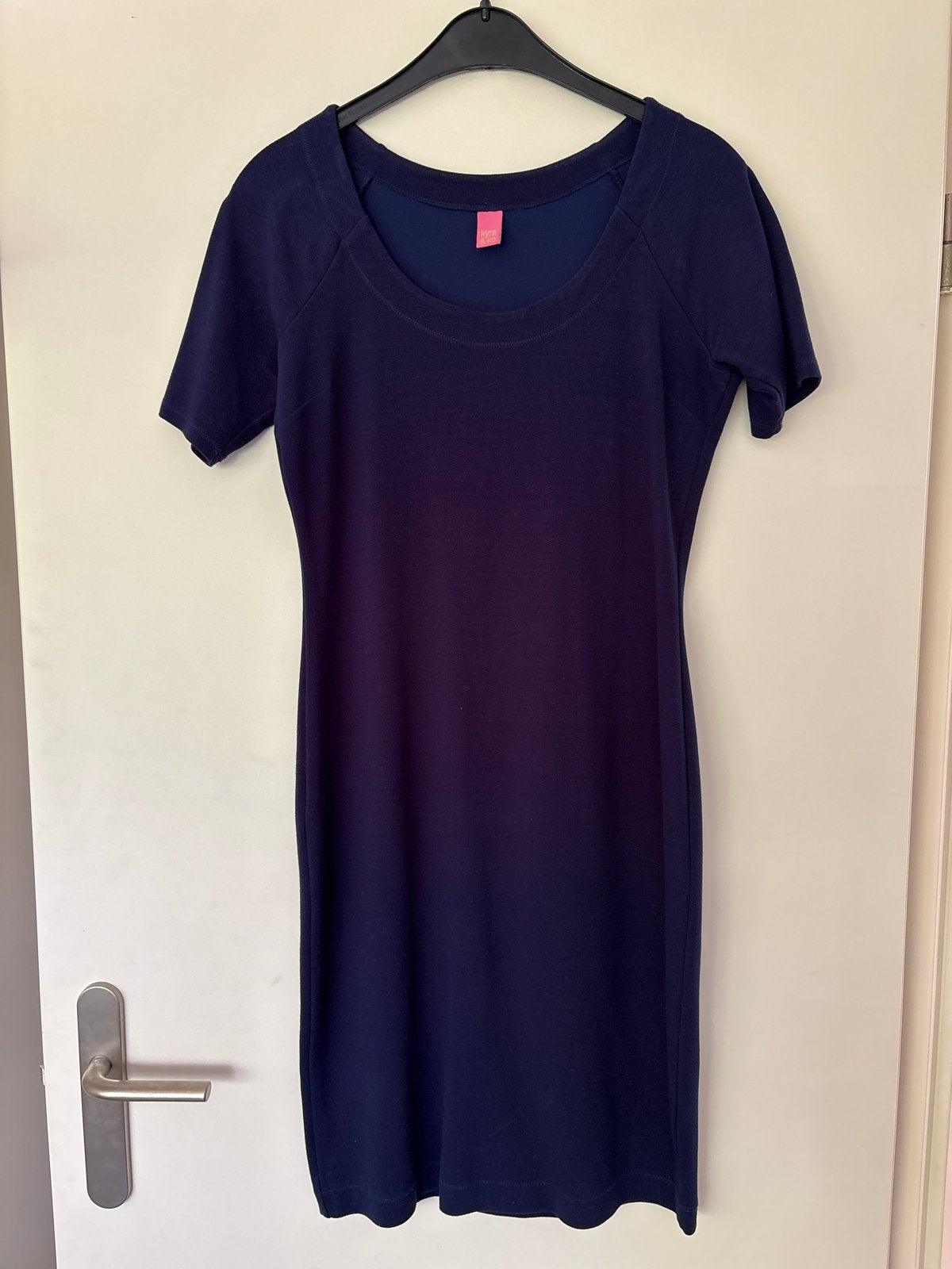 Donkerblauwe jurk maat S Kyra & Co, Blauw, Ophalen of Verzenden, Knielengte, Maat 36 (S)
