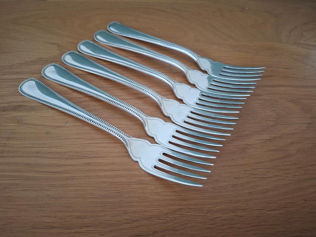 Set van 6 Gero 90 verzilverde vorken, Antiek en Kunst, Ophalen of Verzenden