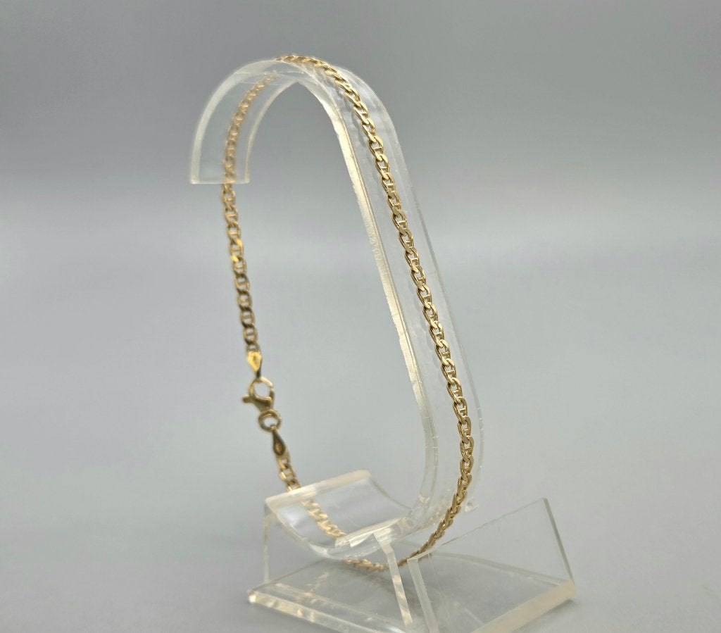 Vintage gouden valkenoog schakel armband. 2026/657, ., Ophalen of Verzenden, Zo goed als nieuw, .