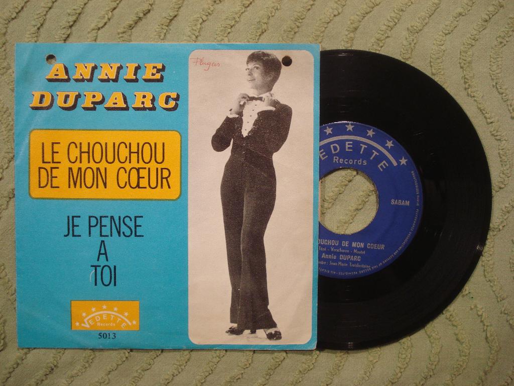 Annie Duparc 7" Vinyl Single: ‘Le chouchou de mon coeur’ (B), Ophalen of Verzenden, Gebruikt, Pop