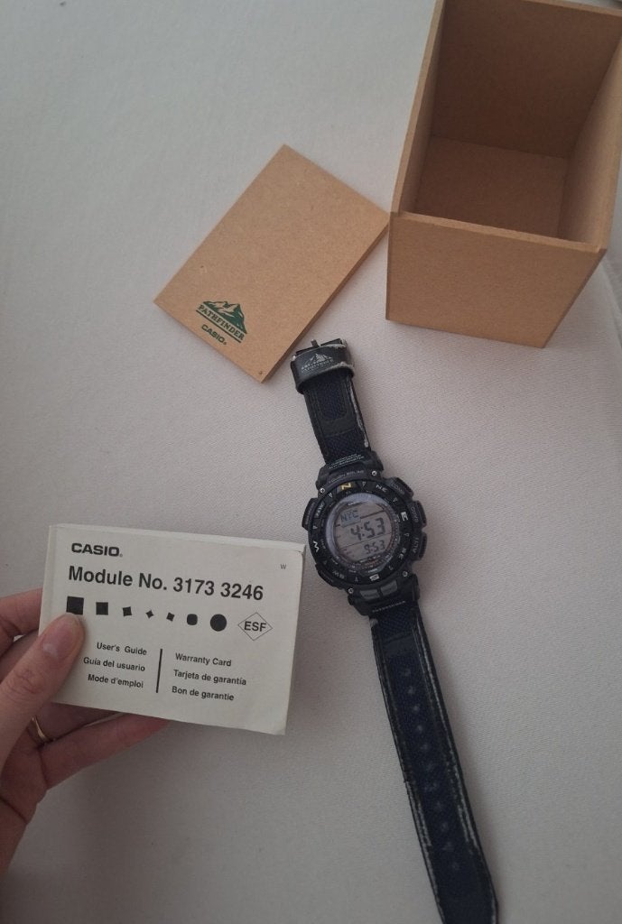 Casio Pathfinder PAG-240B Tough Solar – compleet, Gebruikt, Zwart, Hoogte, IOS