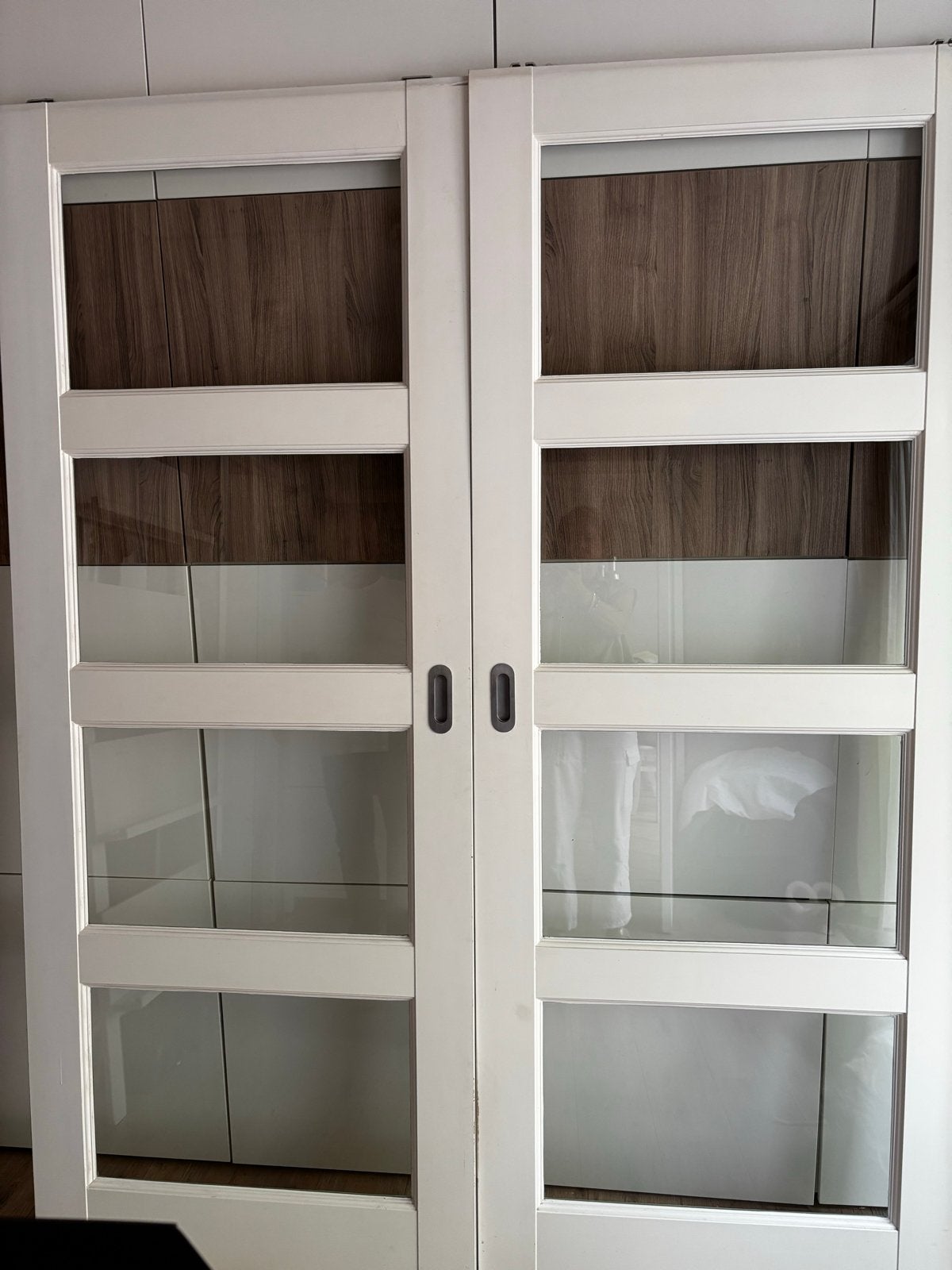 Ensuite schuifdeuren met rails, 2x 83x210 cm, Ophalen, Gebruikt, 80 tot 100 cm, Binnendeur