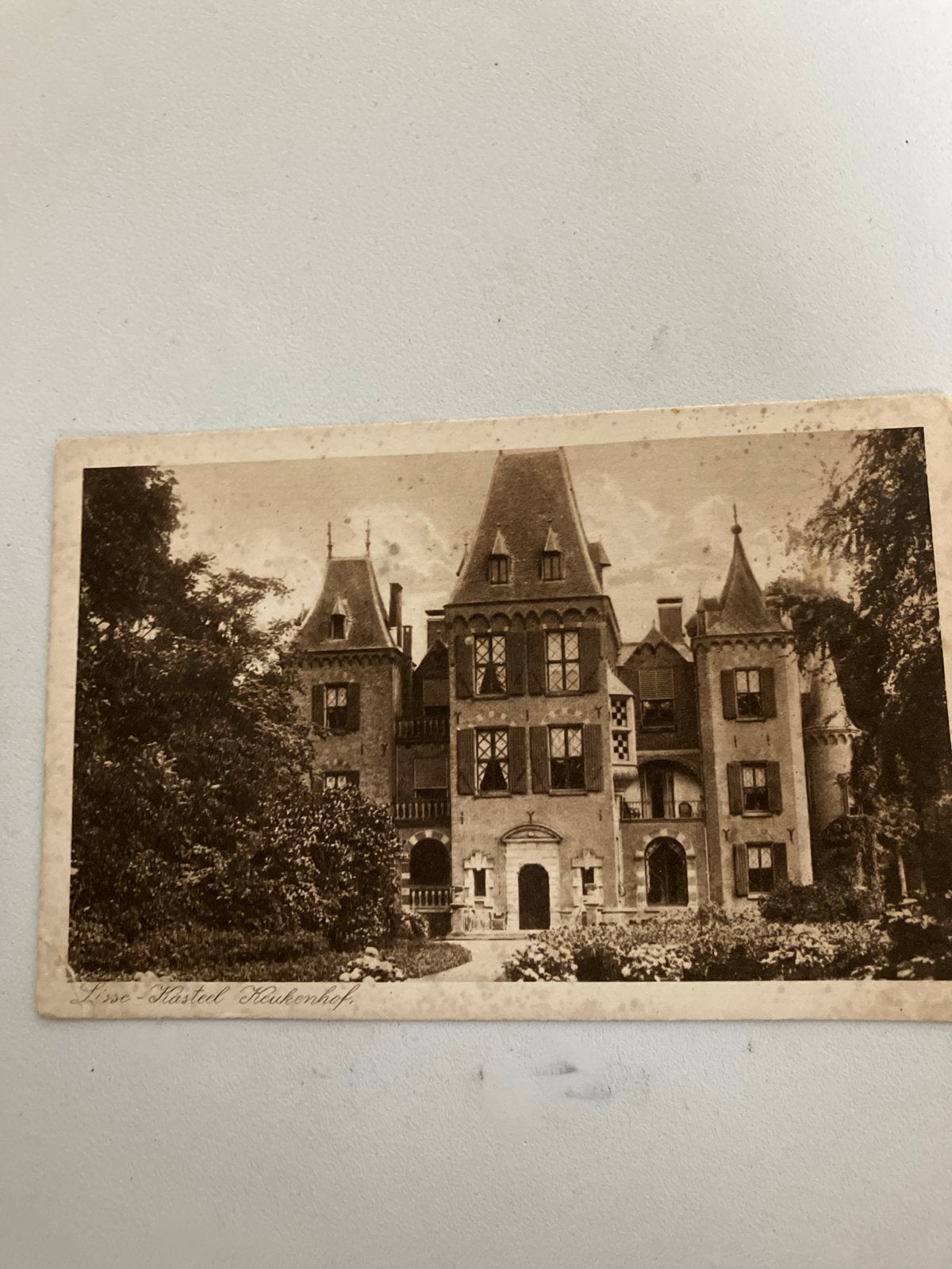 Reclamekaart Chocoladefabriek De Jong - Kasteel Keukenhof, Ophalen of Verzenden, Voor 1920, Ongelopen, Noord-Holland