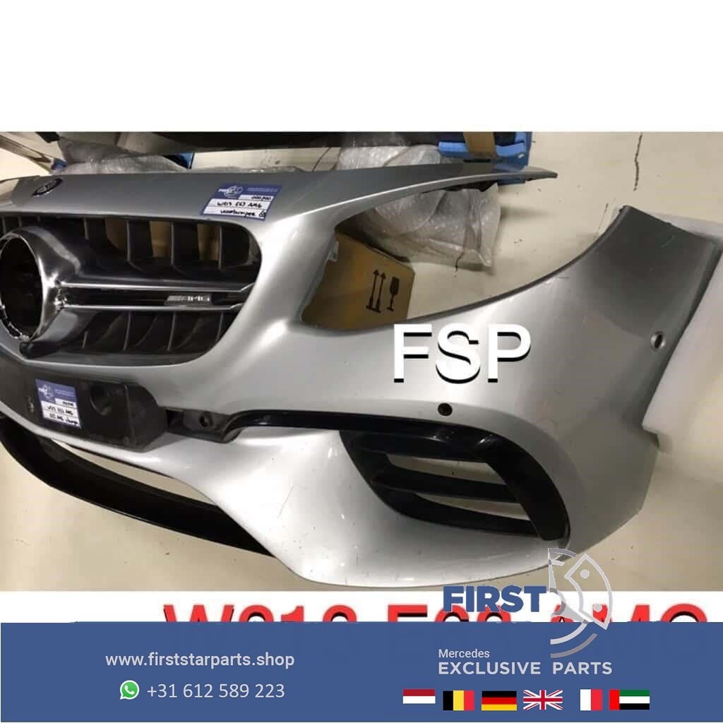 W213 E63 AMG VOORBUMPER COMPLEET Mercedes E Klasse 63 ZWART, Gebruikt, -, Voor, Ophalen of Verzenden