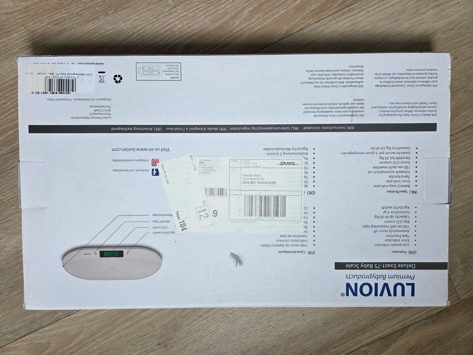 Luvion Deluxe Exact-75 Babyweegschaal, Ophalen, Zo goed als nieuw