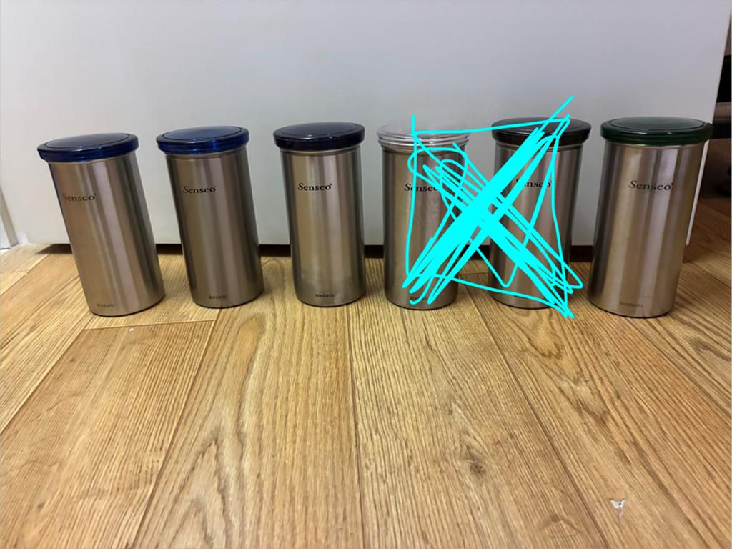 4 stuks Brabantia senseo pads voorraad bussen, Voorraadpot, Ophalen of Verzenden, Gebruikt