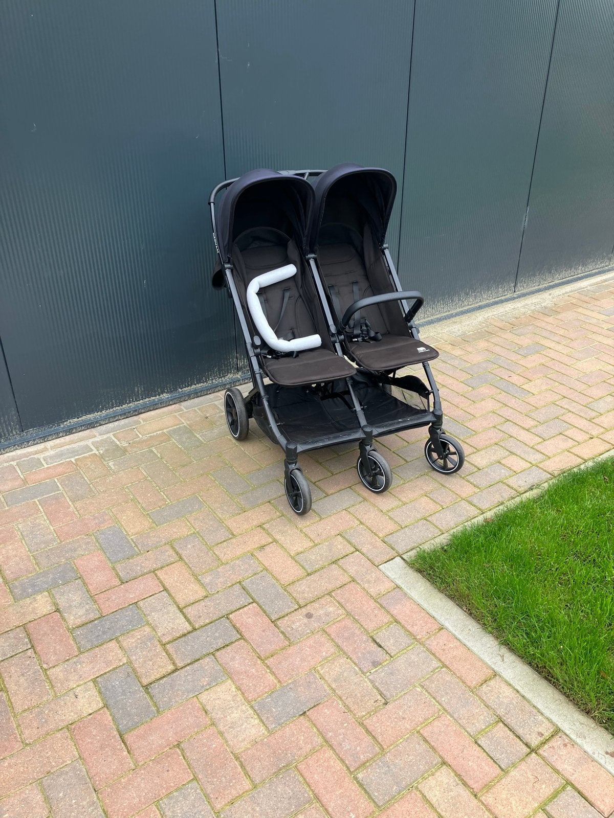 Deryan Duowagen - Zwart, Zo goed als nieuw, Kinderen en Baby's, Duowagen, Zo goed als nieuw, Ophalen, Kinderwagen