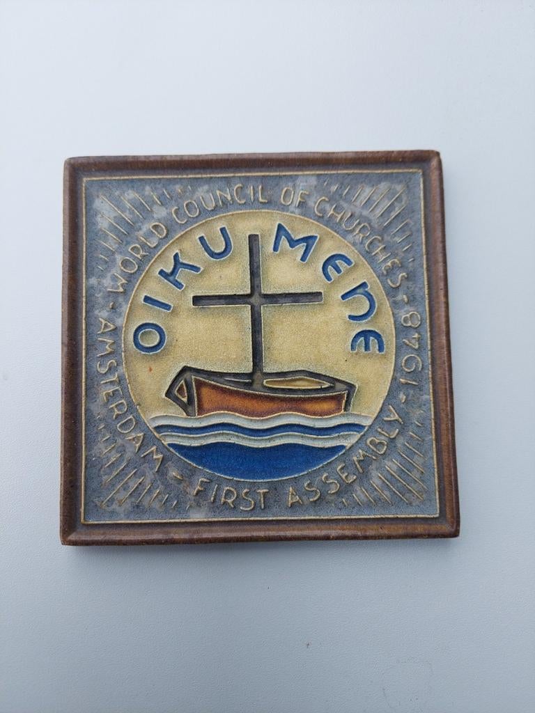 Cloisonne tegel Oikumene World Council, Ophalen of Verzenden, Zo goed als nieuw, X, X
