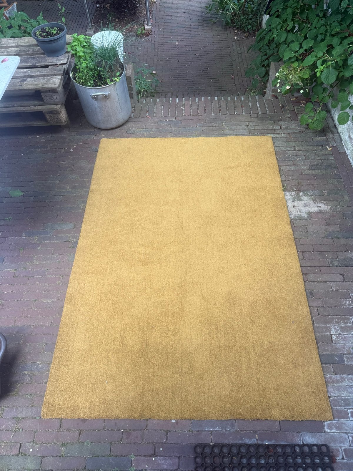 IKEA KNARDRUP Vloerkleed - Geel/Oker - 133x195 cm, 100 tot 150 cm, Geel, Ophalen of Verzenden, Zo goed als nieuw