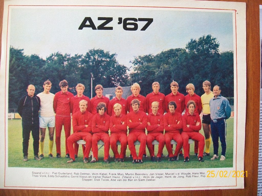 1-0 Poster AZ 67 + info ( seizoen 1970-1971), Verzenden, Zo goed als nieuw, AZ, Poster, Plaatje of Sticker