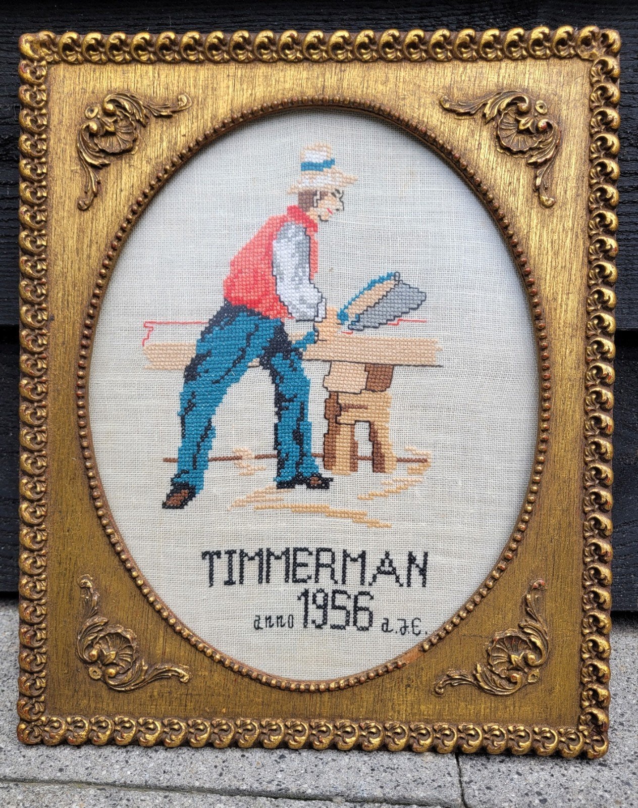 Oude fotolijst rechthoekig/ovale uitsnijding ontspiegeld gla, Antiek en Kunst, Curiosa en Brocante, Ophalen of Verzenden