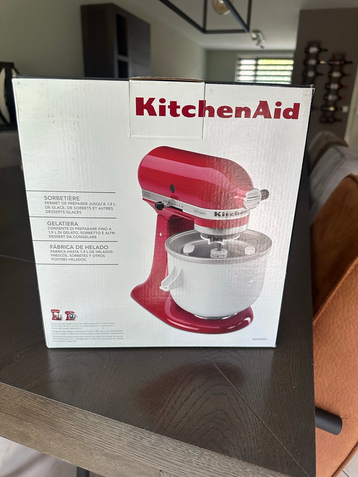 KitchenAid IJsmaker Kom - In originele verpakking, 1 tot 2 liter, Ophalen of Verzenden, Zo goed als nieuw, 3 snelheden of meer