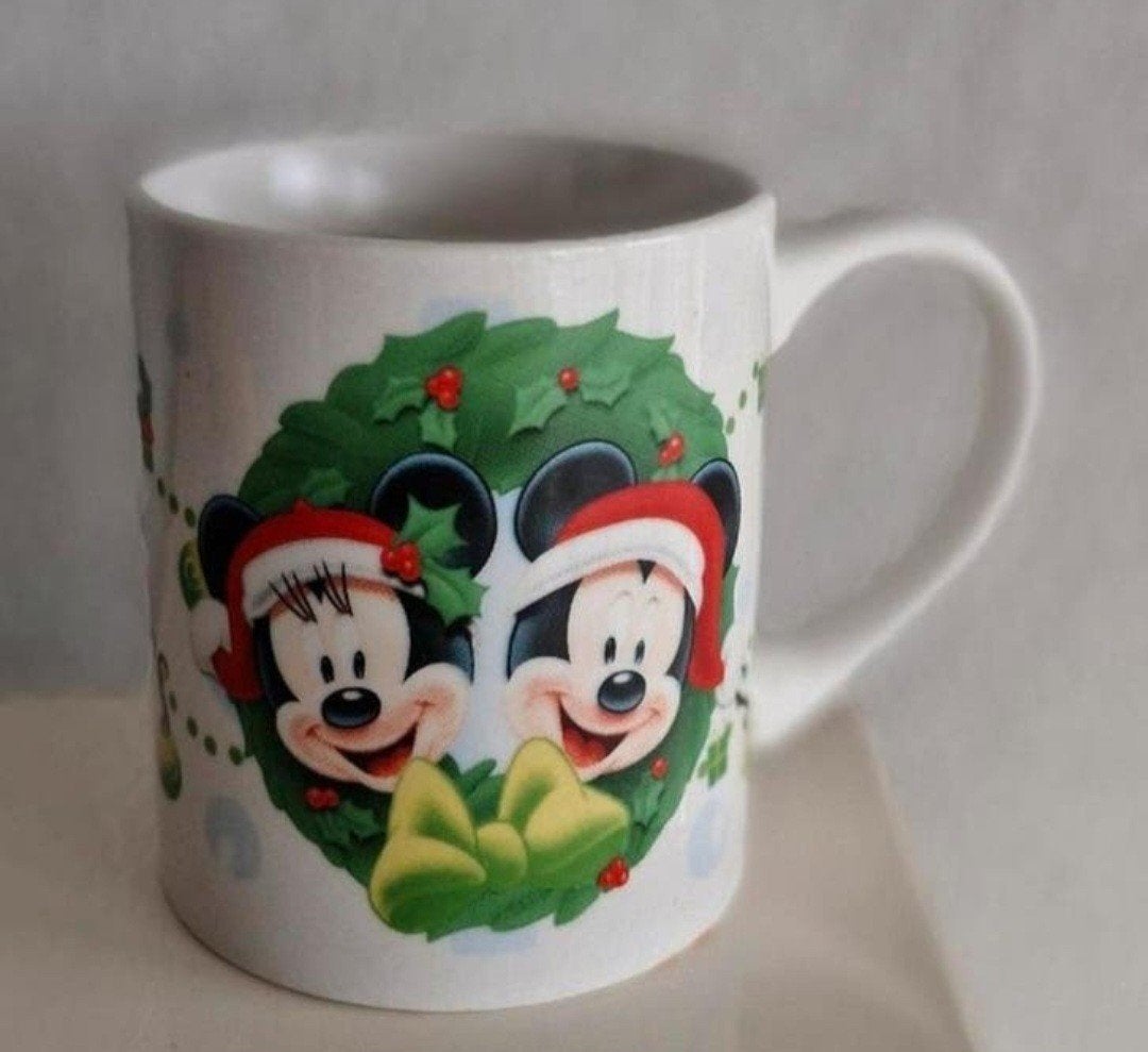 Beker Mickey en Minnie Mouse Kerst, Ophalen of Verzenden, Zo goed als nieuw, Overige stijlen, Kop(pen) en/of Schotel(s)