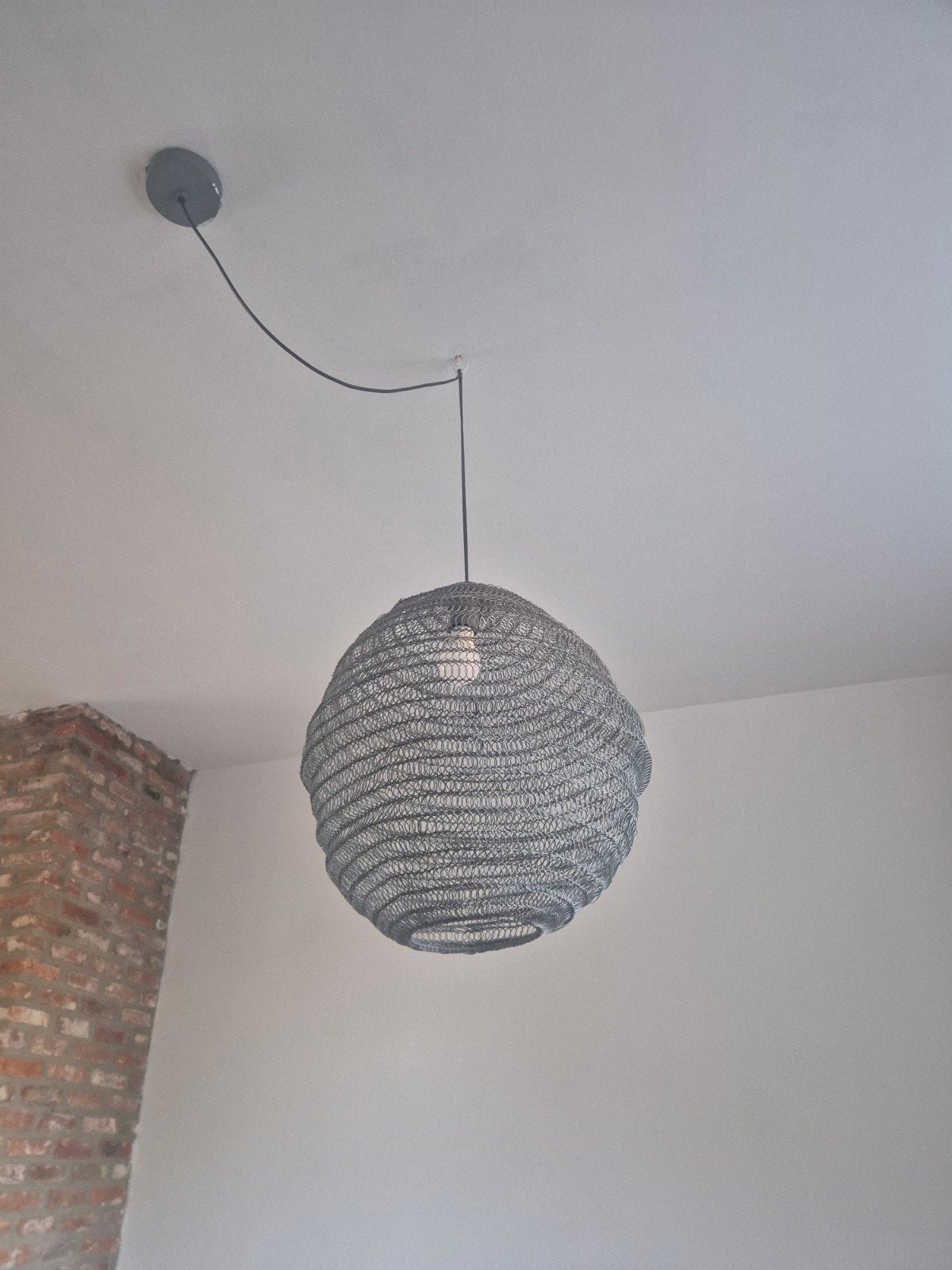 Moderne hanglamp van metaalgaas - Grijs, Ophalen, Gebruikt, Modern, Industrieel, E27 (groot)