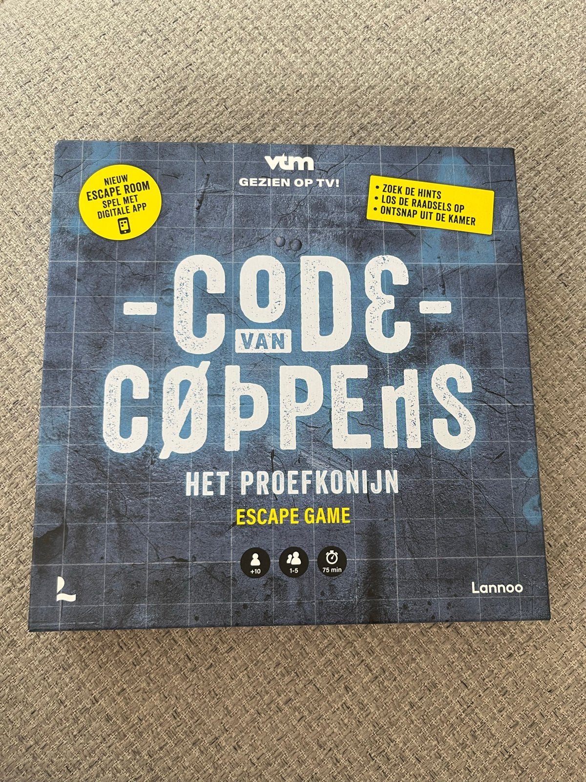 Code van Coppens: Het Proefkonijn Escape Game, Een of twee spelers, Ophalen, Zo goed als nieuw
