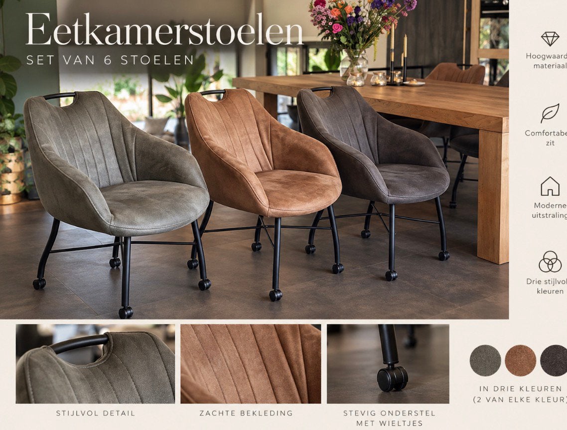 6 MX Sofa eetkamerstoelen, Huis en Inrichting, Ophalen, Overige materialen, Overige kleuren, Zo goed als nieuw
