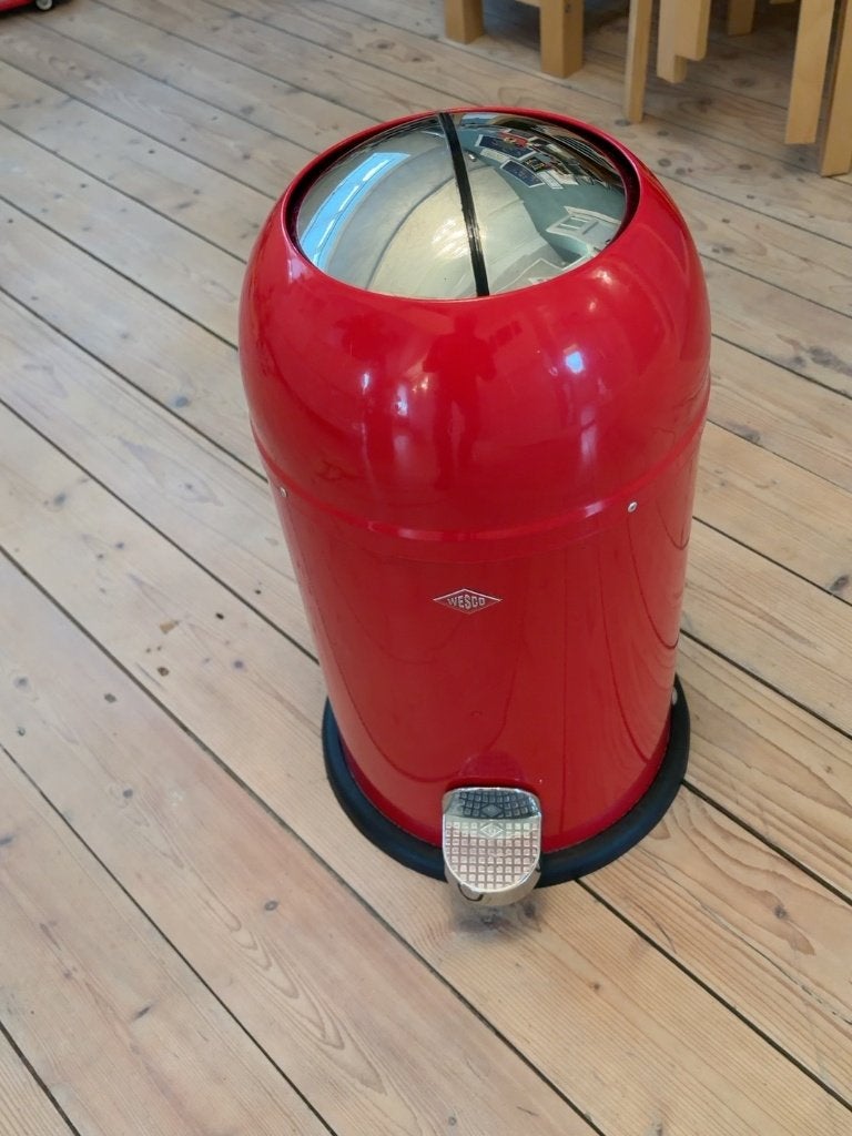 Wesco Kickmaster Junior rode design pedaalemmer 12 liter, Met pedaal, Ophalen of Verzenden, Zo goed als nieuw, Metaal