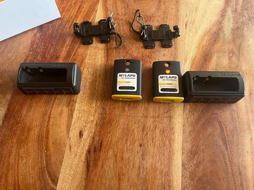 Mylaps TR2 transponder met lader voor karting, Ophalen of Verzenden, Zo goed als nieuw, Onderdelen Kart