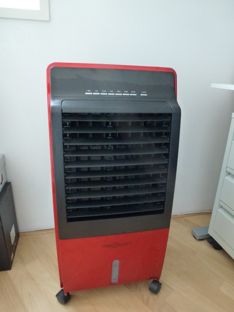 OneConcept mobiele aircooler/luchtkoeler rood, Ophalen, Gebruikt, Kunststof, Modern